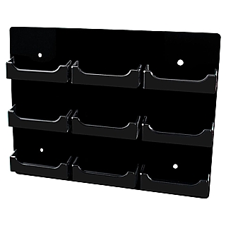 9 Pocket Black Acrylic Business Card or Gift Card Holder For Mounting to the Wall