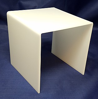 White Acrylic Square U Riser in Plexi or Lucite