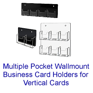 Clear and Colored Acrylic Wallmount Multiple Pocket Vertical Business Card Holders