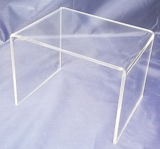 Clear Thick Acrylic Wide Rectangular U Riser in Plexi or Lucite